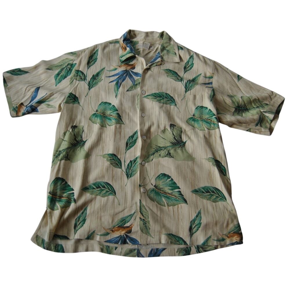 Island Republic Hawaiian Silk Button Down Shirt Large